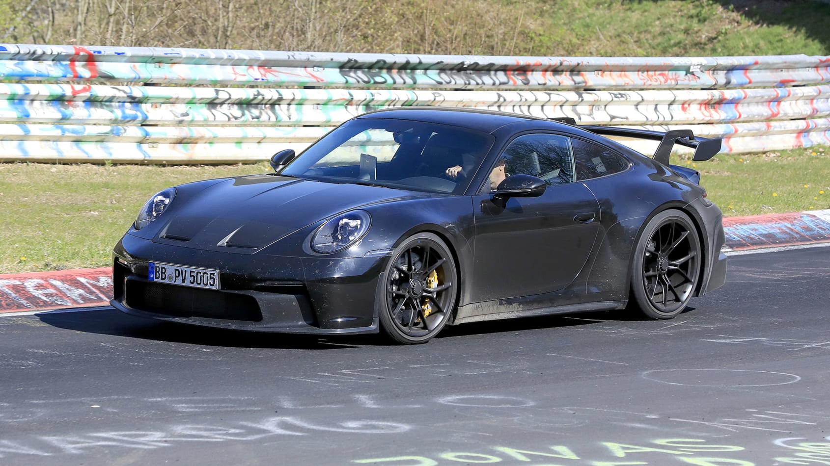 2020 992 Porsche 911 GT3 spied with less camouflage