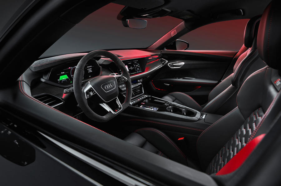 aria-label="94 audi rs e tron gt 2021 official reveal dashboard"