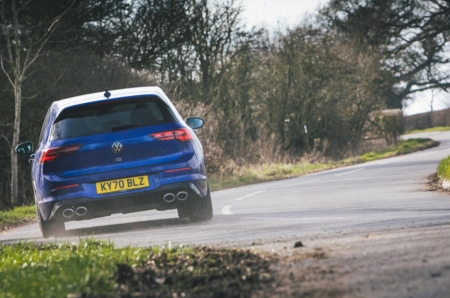 3 volkswagen golf r 2021 uk first drive review hero rear