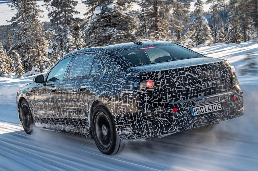 97 bmw i7 official winter testing 2021 tracking rear