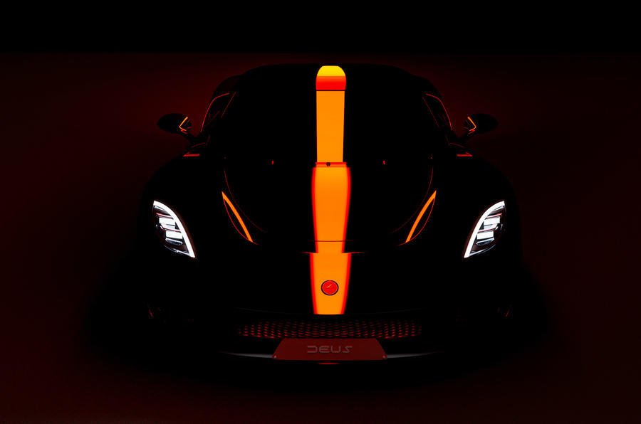 deus automobiles shares electric hypercar name teaser video and images