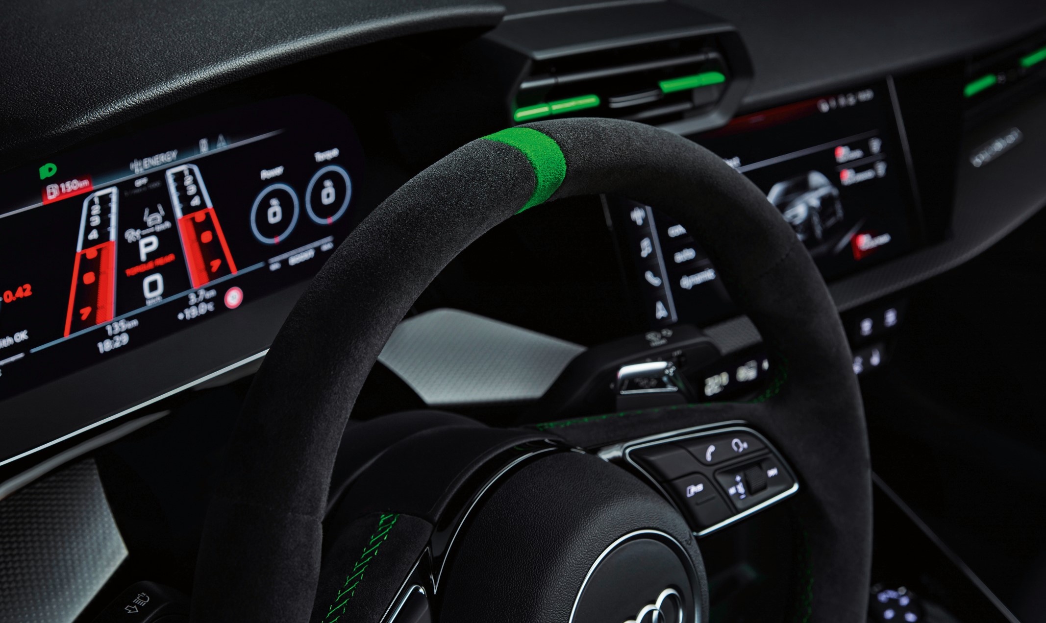 aria-label="2023 Audi RS3 Green sedan 9"