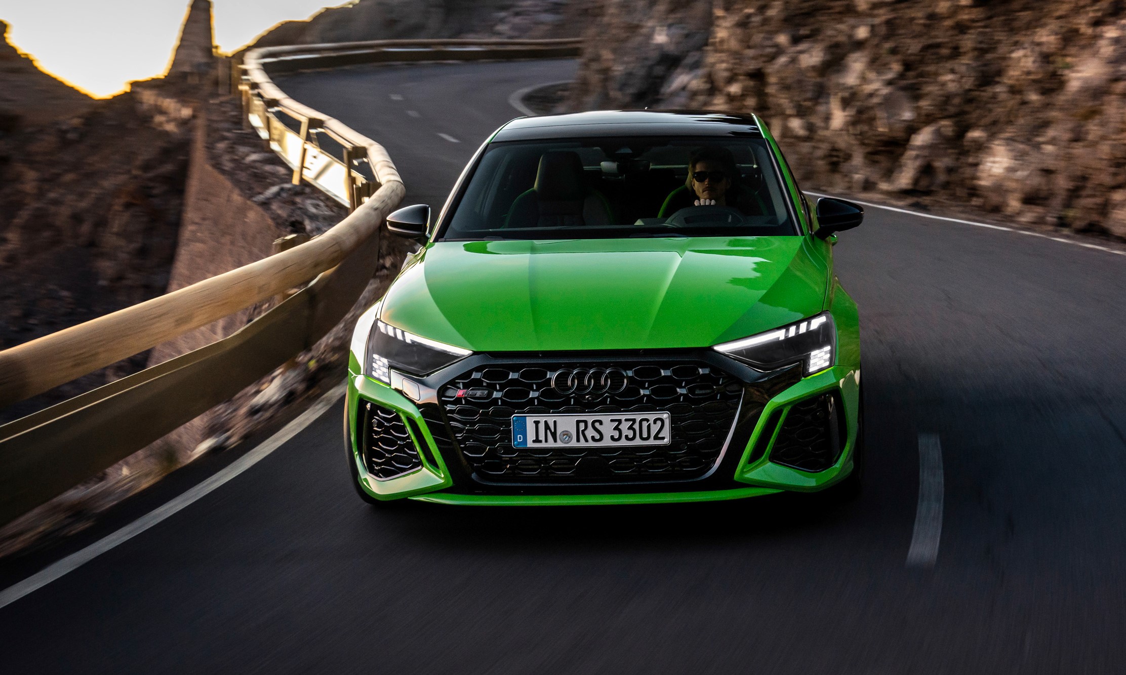 aria-label="Audi RS3 drive green 1"