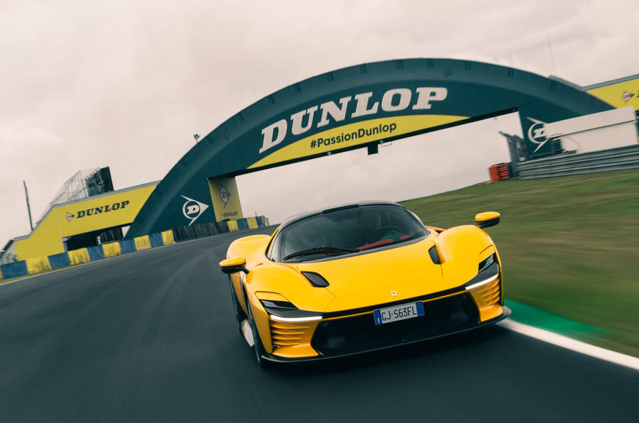 aria-label="Ferrari Daytona SP3 Yellow race track 5"