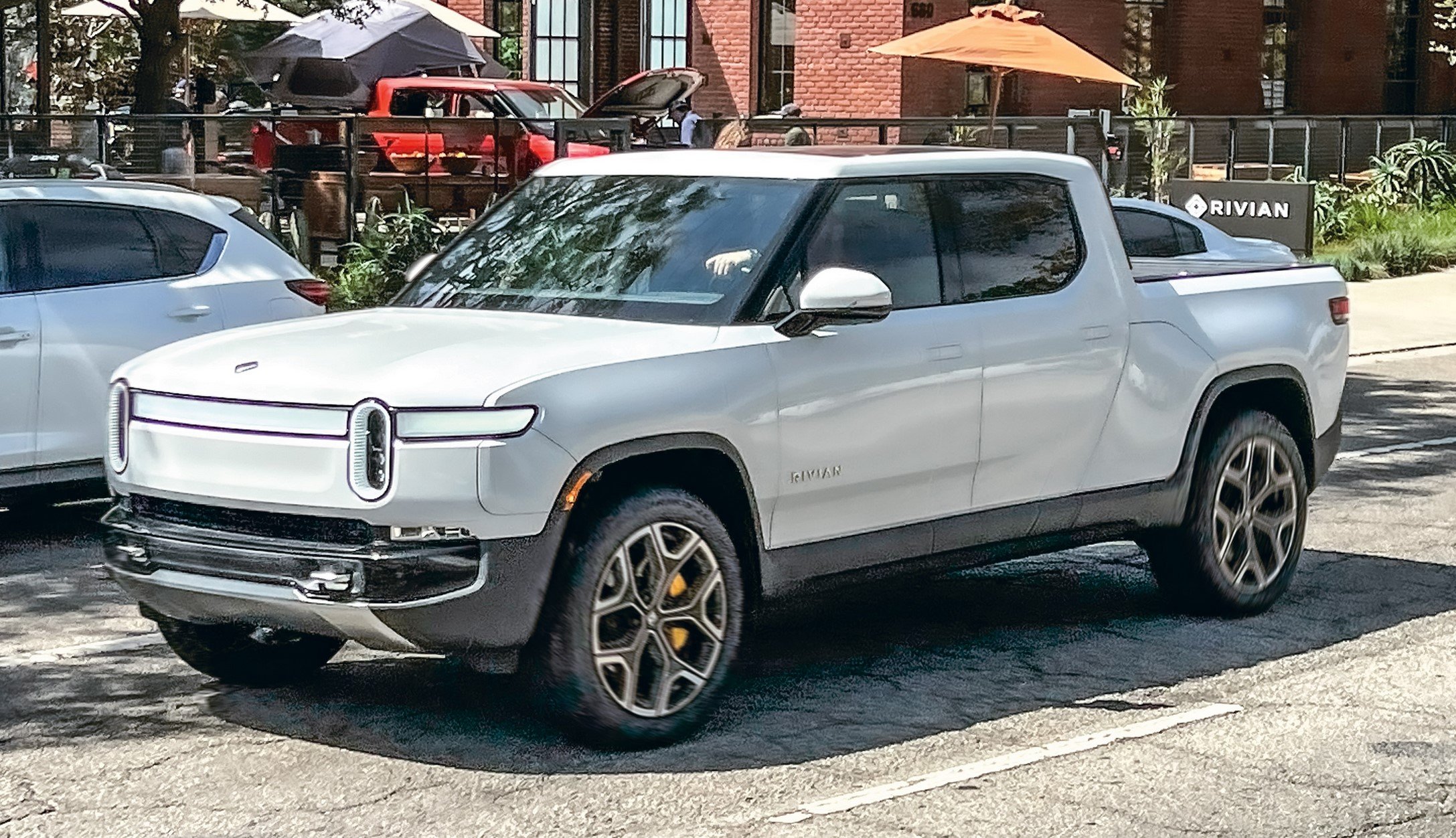 Rivian R1T first drive silver ute 1