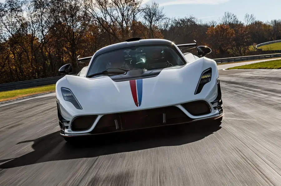aria-label="hennessey venom f5 revolution coupe front tracking"