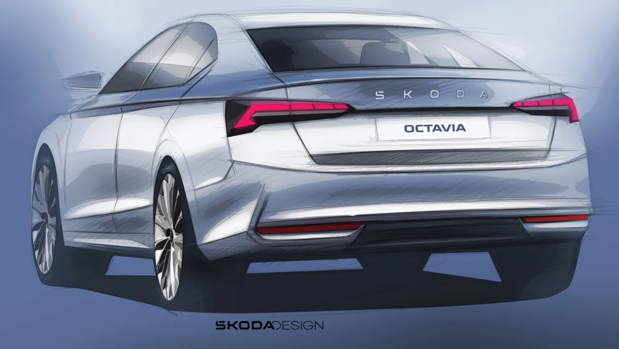 aria-label="2024 Skoda Octavia facelift sketches 003 sj1yg5"