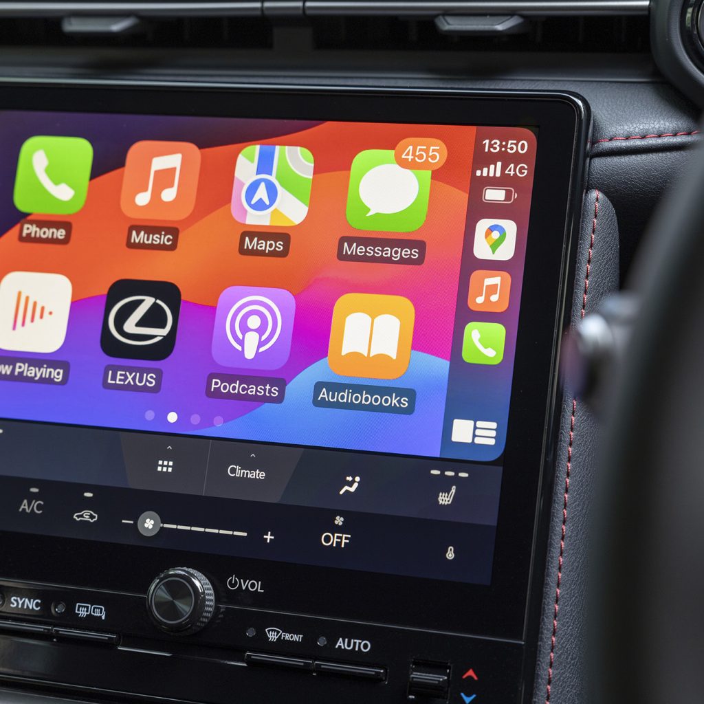 2024 Lexus LBX infotainment and Apple CarPlay