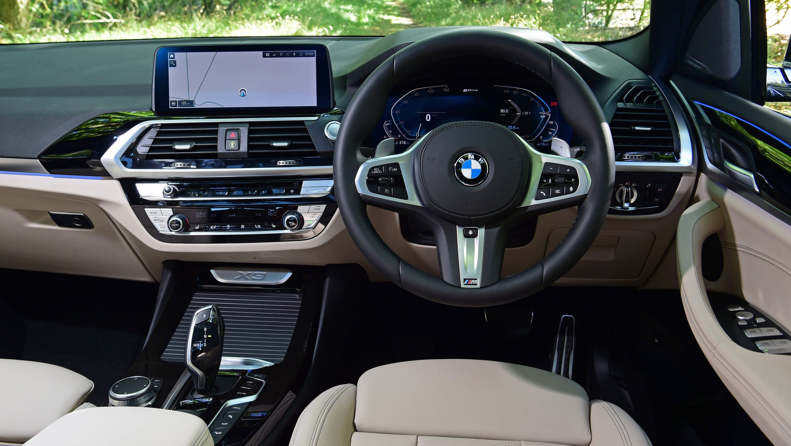 aria-label="BMW X3 PHEV front cabin"